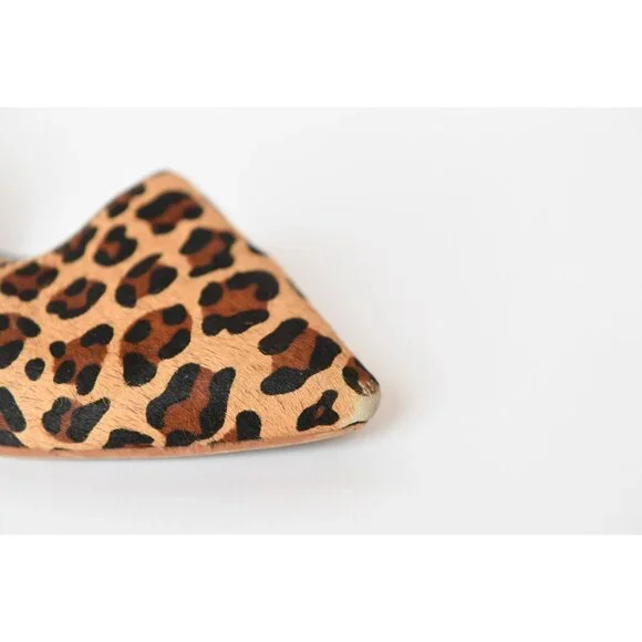 J. Crew Zoe D’Orsay Flats Sz 8 Calf Hair Leopard Print Pointed Toe Flat - Picture 7 of 16
